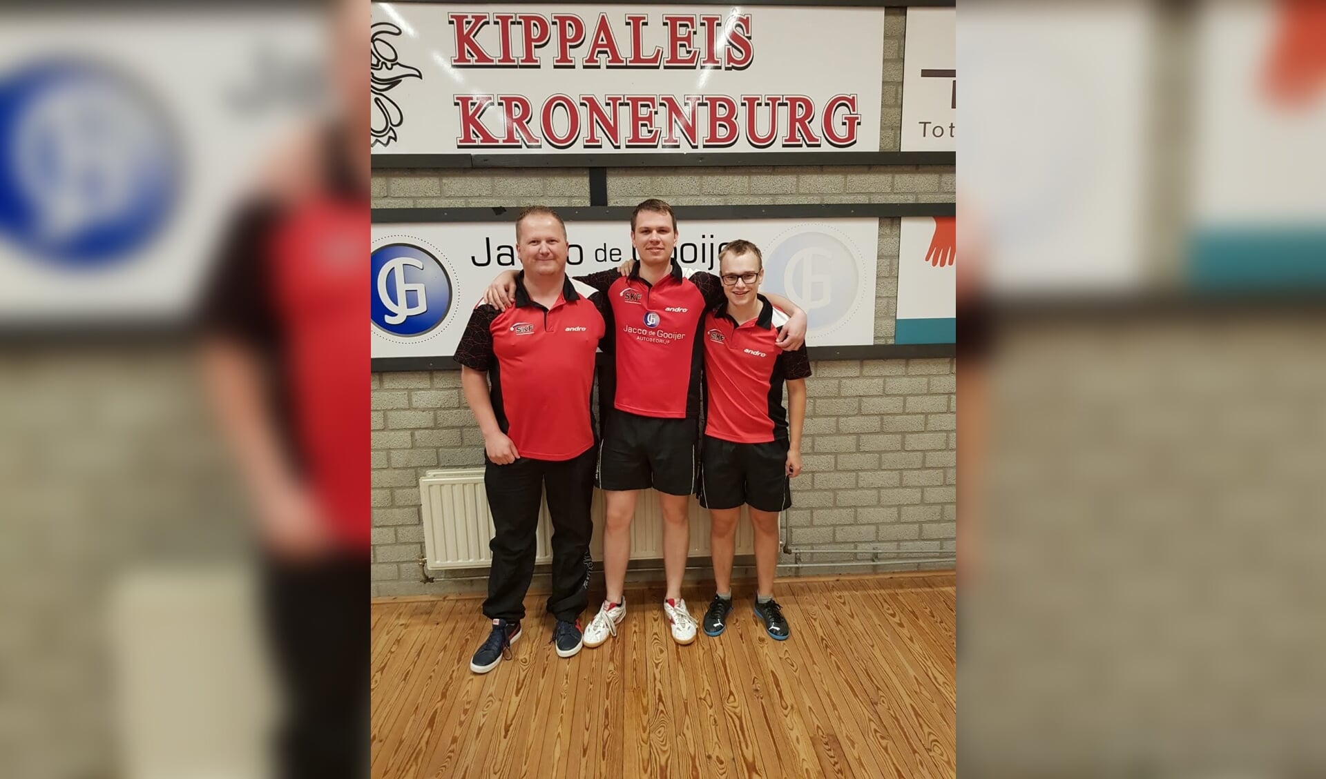Dicky de Jong, Pieter van den Berg, Erik Verzijl (vlnr) vormen samen met Peter van Iwaarden het eerste team van SKF.