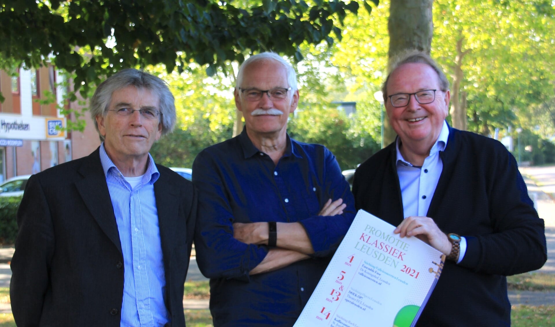 De organisatie van het klassieke evenement met van links naar rechts Tijs Rolle (Valleiconcerten), Wim van Dijk (Bach Leusden) en Ton Weevers (Opera Leusden). 