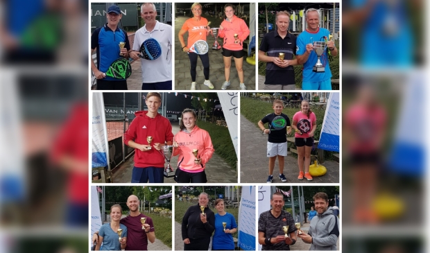 Collage van de padelkampioenen van Keltenwoud