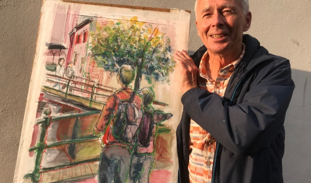 Wim Schaaf met winnend schilderij
