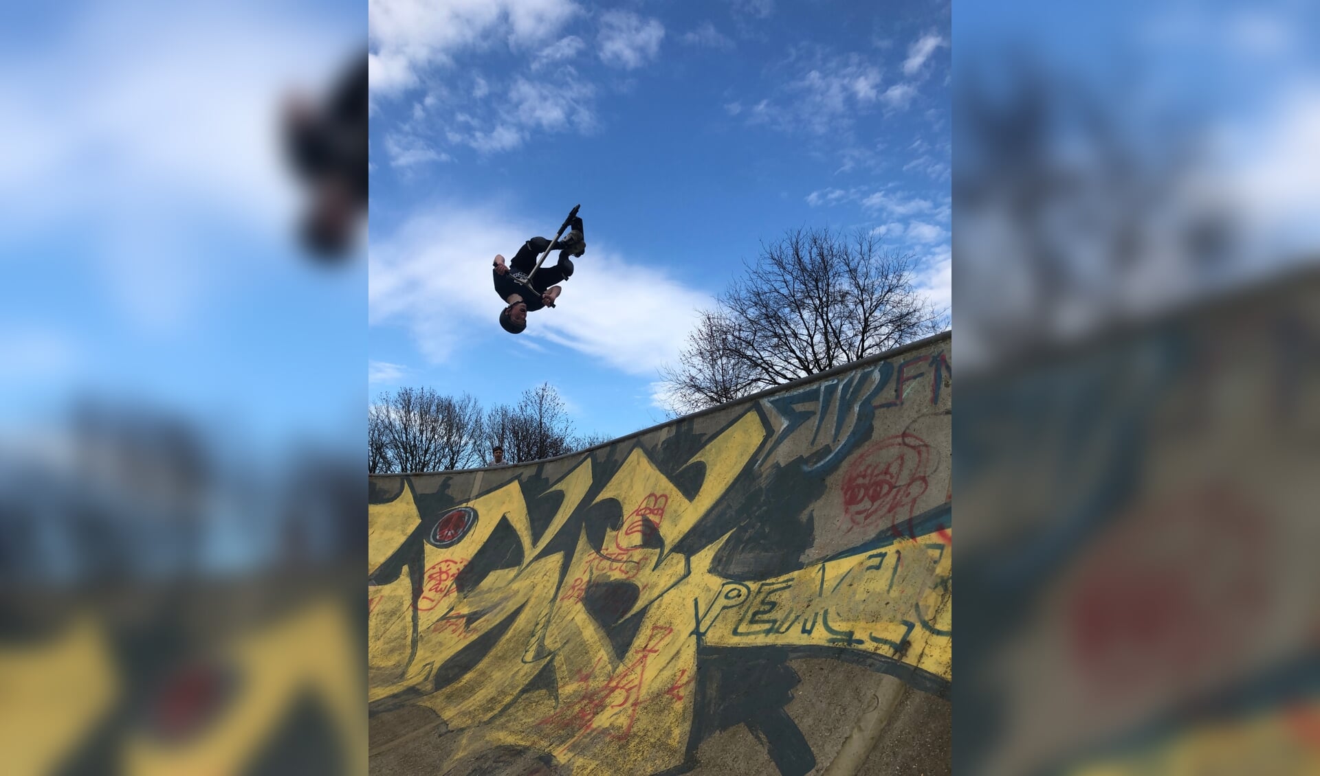 'Het stuntsteppen heb ik mezelf aangeleerd, ik heb geen trainer of coach.'