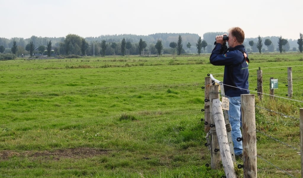 Siebe Bonthuis tuurt over De Hoon, op zoek naar weidevogels