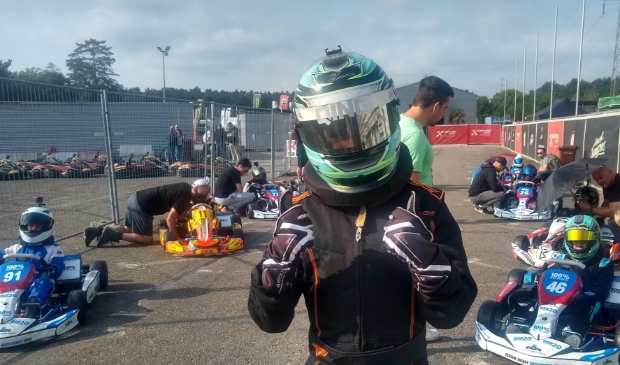 Sep Harmsen op het kartcircuit van Genk