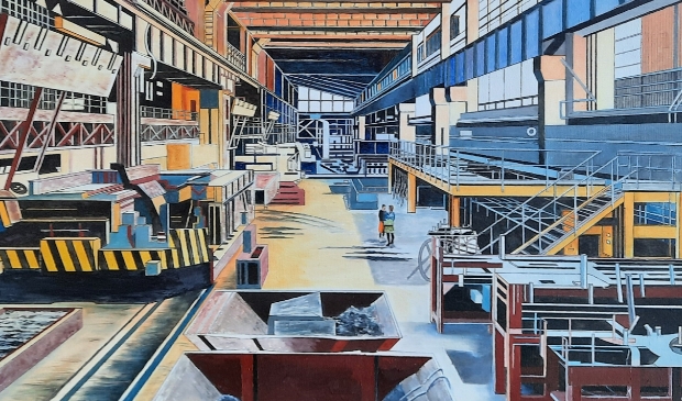 <p>Bert Hermans exposeert met schilderijen van industrieel en cultureel erfgoed.</p>