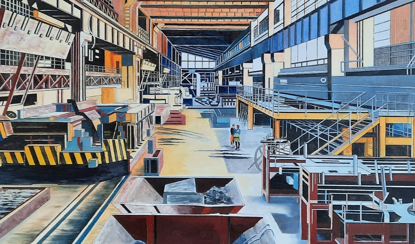 Bert Hermans exposeert met schilderijen van industrieel en cultureel erfgoed.