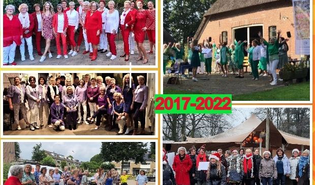 <p>Fotocollage van het 5-jarige projectkoor Canto Felice.</p>