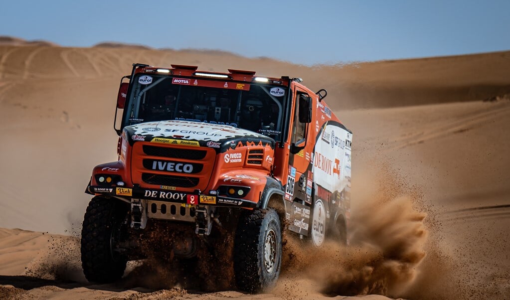 Martin van den Brink eindigde in de zevende etappe van de Dakar Rally als derde. 
