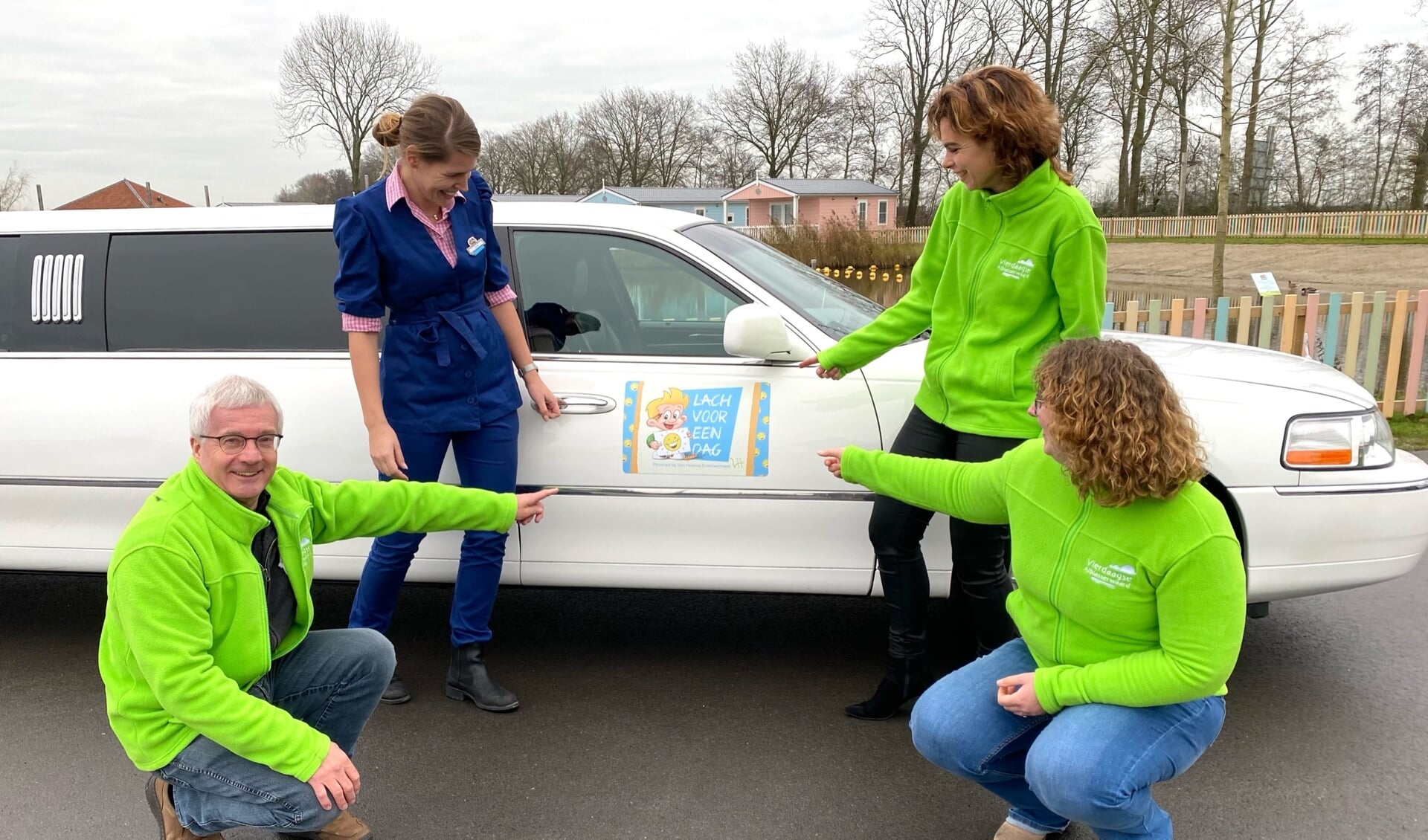 Stichting Dag voor een Lach is het goede doel van de Vierdaagse Alblasserwaard 2022 (Henk van ’t Pad, Denise Brocx, Mariëlle de Bruijn, Desiree Aantjes).