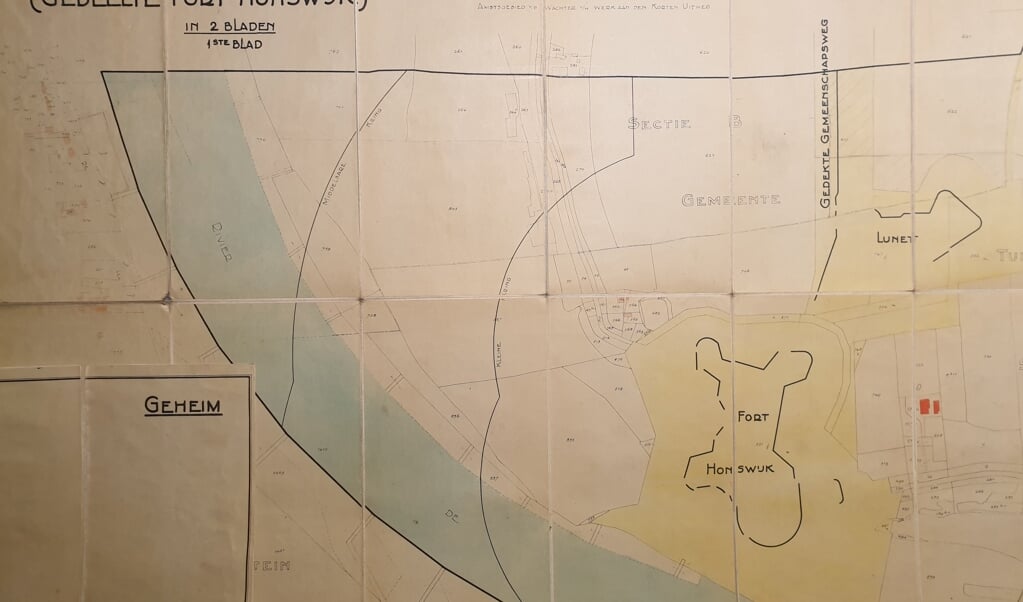 Militaire kaart Honswijk en omgeving 1936