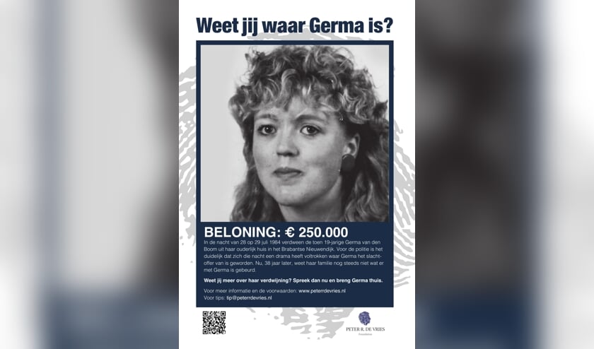 De poster kan op hete raam geplakt worden