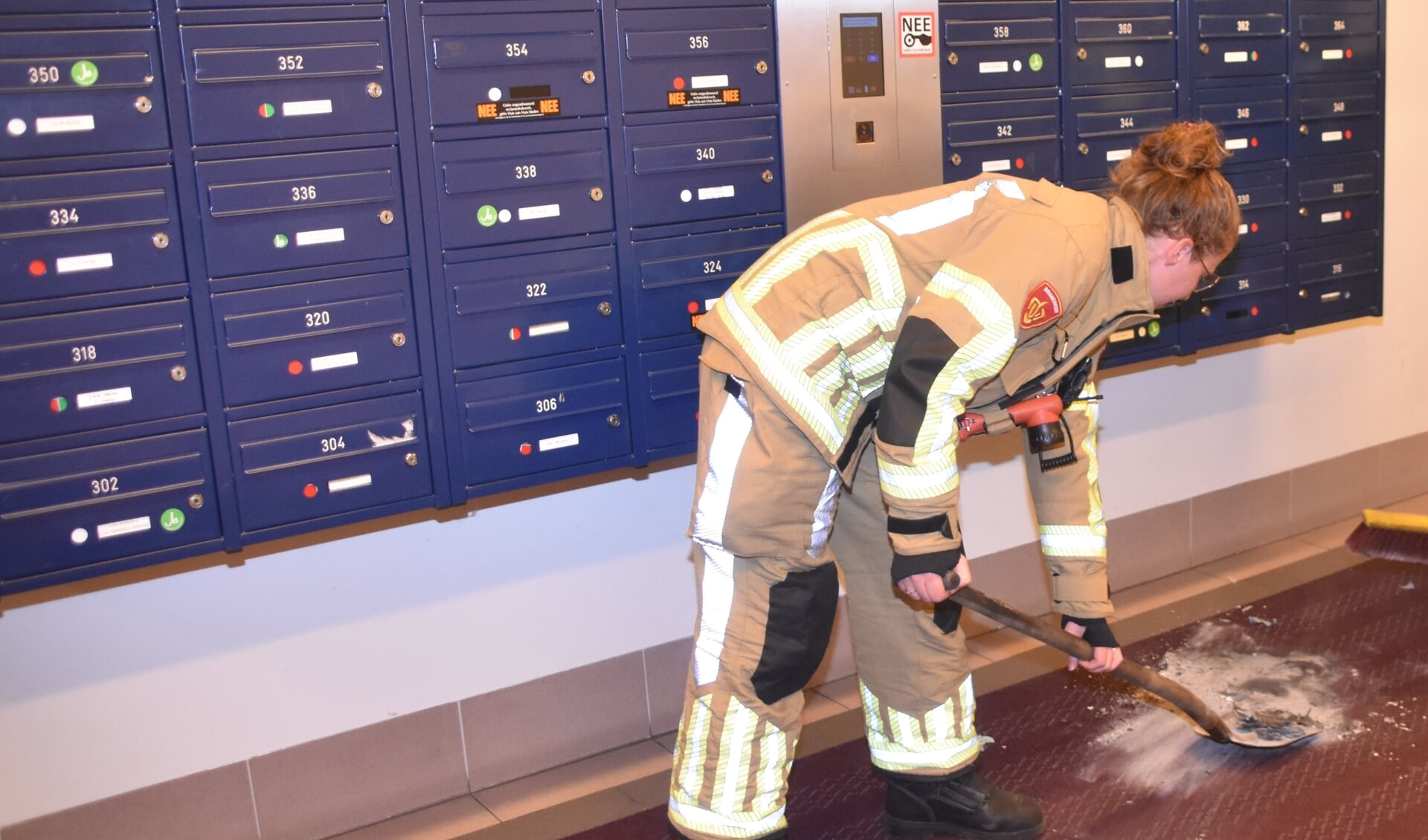 Er kwam geen water aan te pas bij de bestrijding van het brandje.