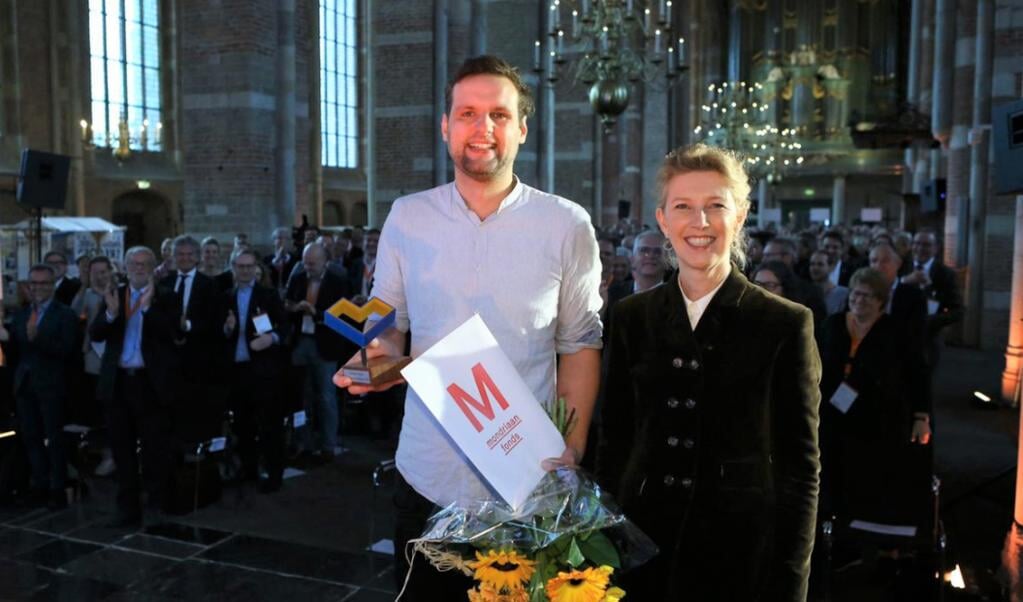 Christian Pfeiffer van Erfgoedvereniging Heemschut is 'woest' op de gemeente Amersfoort. In 2019 ontving Pfeiffer (links) een onderscheiding van de Rijksdienst voor het Cultureel Erfgoed. 