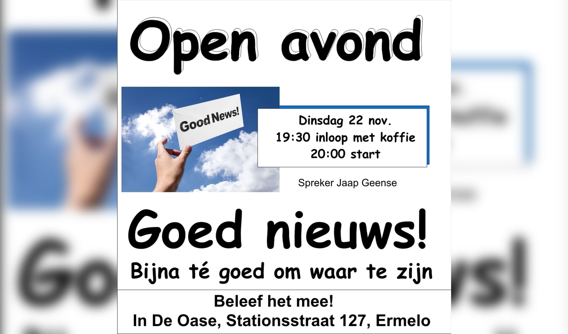 Open avond in christelijk inloophuis de Oase