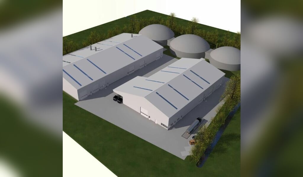 De (deels) nog te bouwen installatie in Cothen, deze komt op industrieterrein Stephanus aan de N229