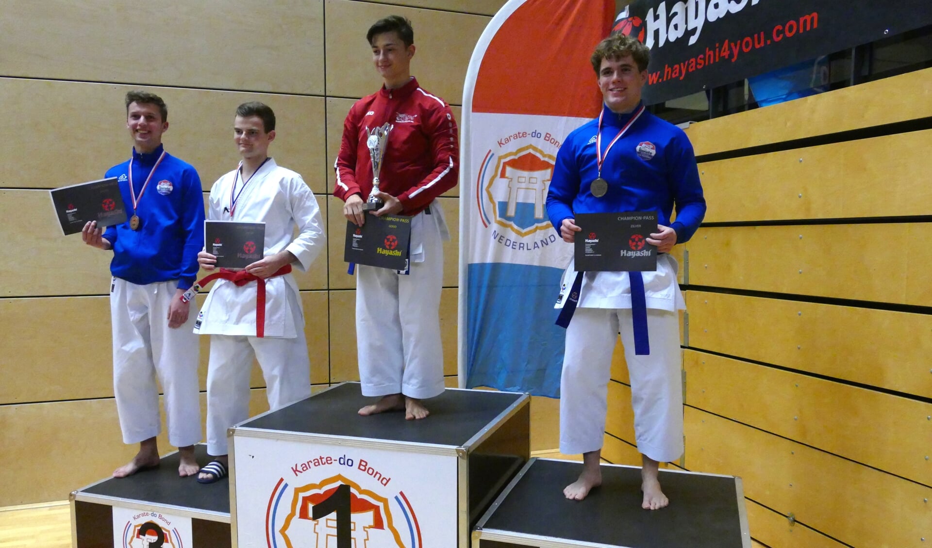 Koen Wilting 2e en Jasper Jansen 3e plaats NK Karate