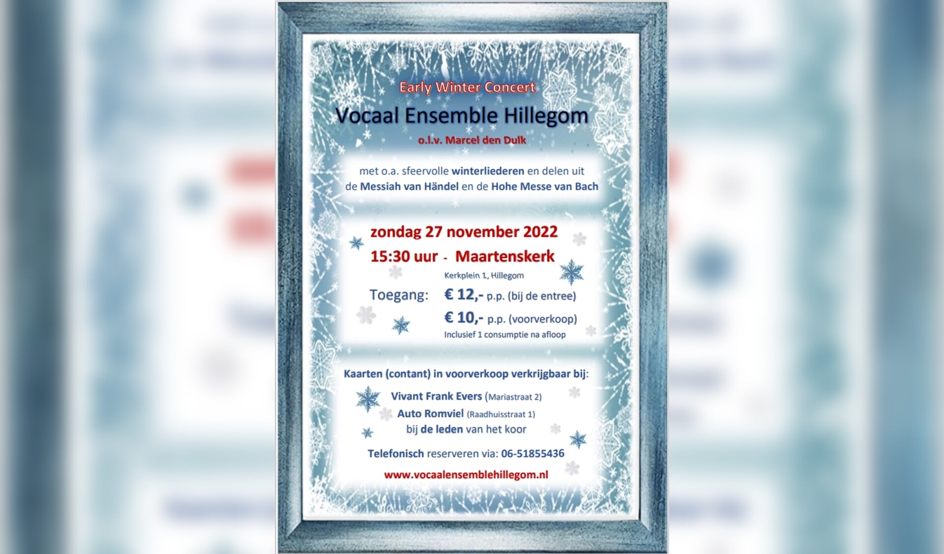 Early Winter Concert op 27 november Hillegom