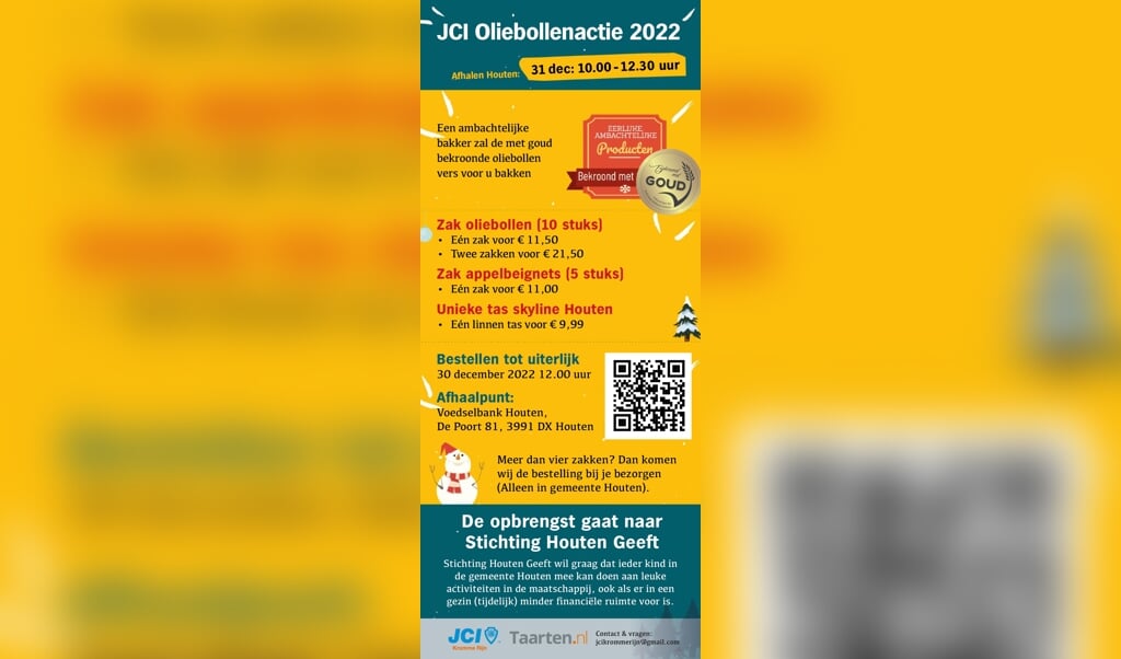 De oliebollenactie van JCI Kromme Rijn voor het goede doel. 