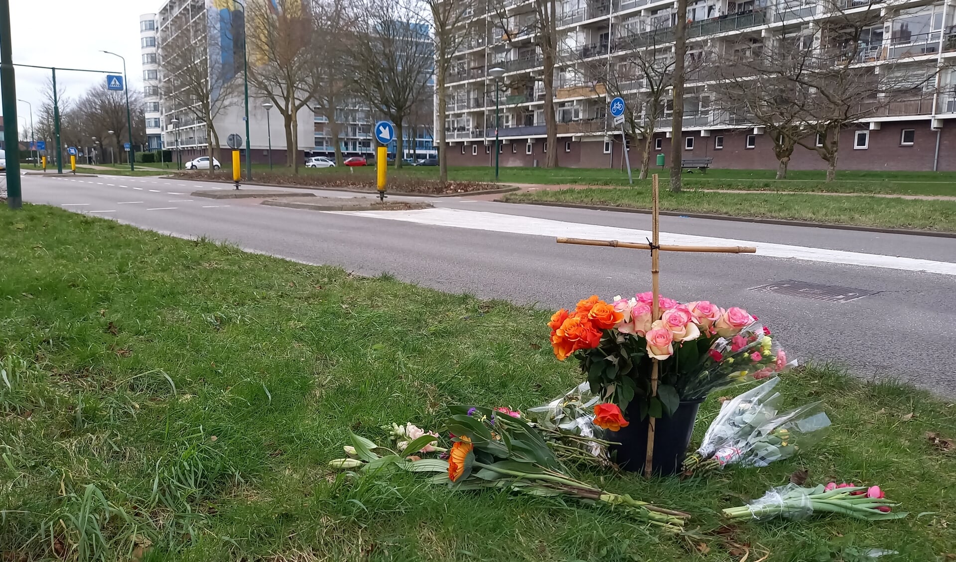 Al op zondag, maar ook de dagen erna werden bloemen gelegd op de plek van het dodelijke ongeval dat zaterdagavond plaatshad op de Dalweg.