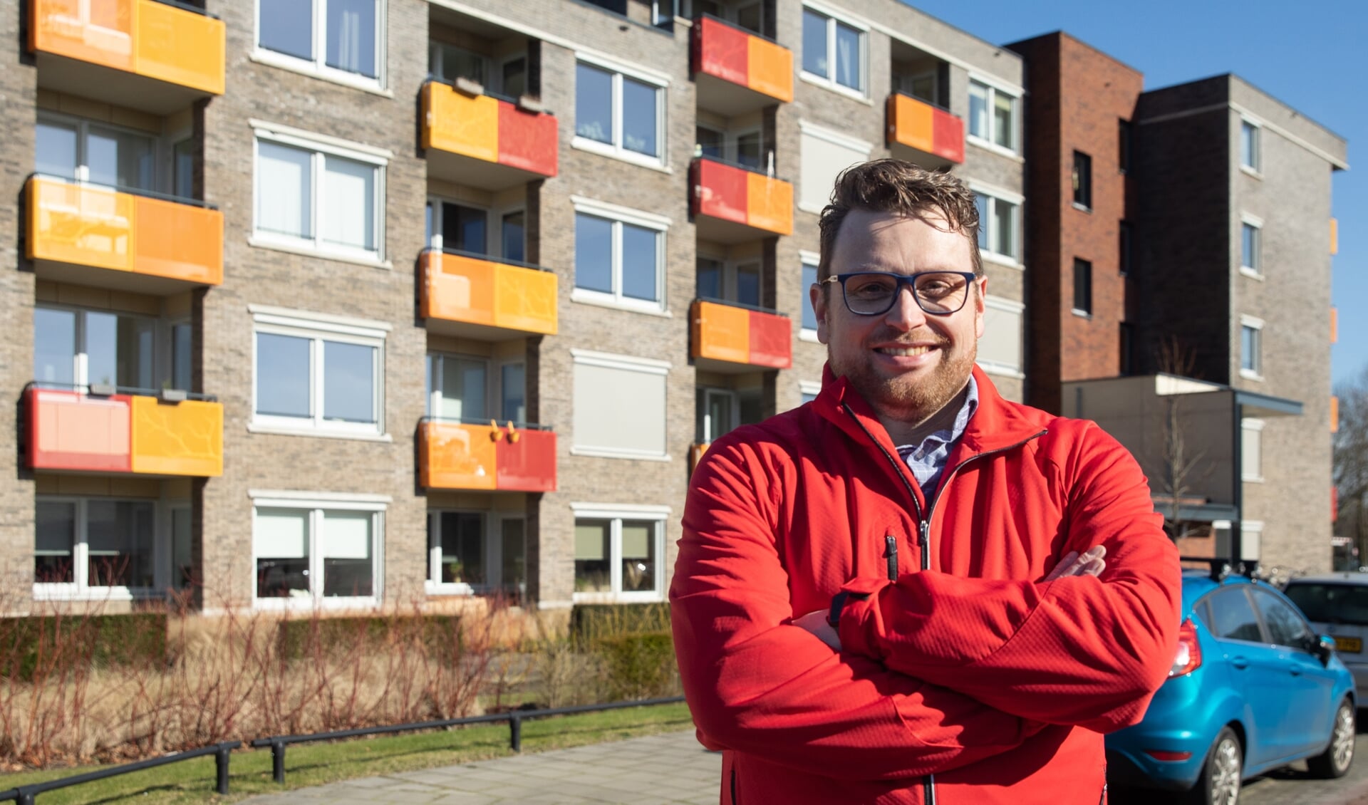 Mark Eijbaard, lijsttrekker van de PVDA bij de starters appartementen 'De Oude Werf'.