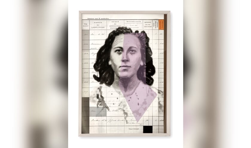 De collage van Erik Fliek met een portret van Truus is afgedrukt op het boek.