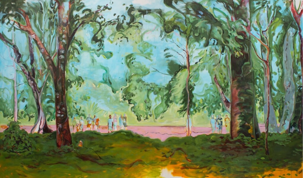 Onderdeel van tentoonstelling Schurend Paradijs is het olieverfschilderij Monkey van Maria Klabin.