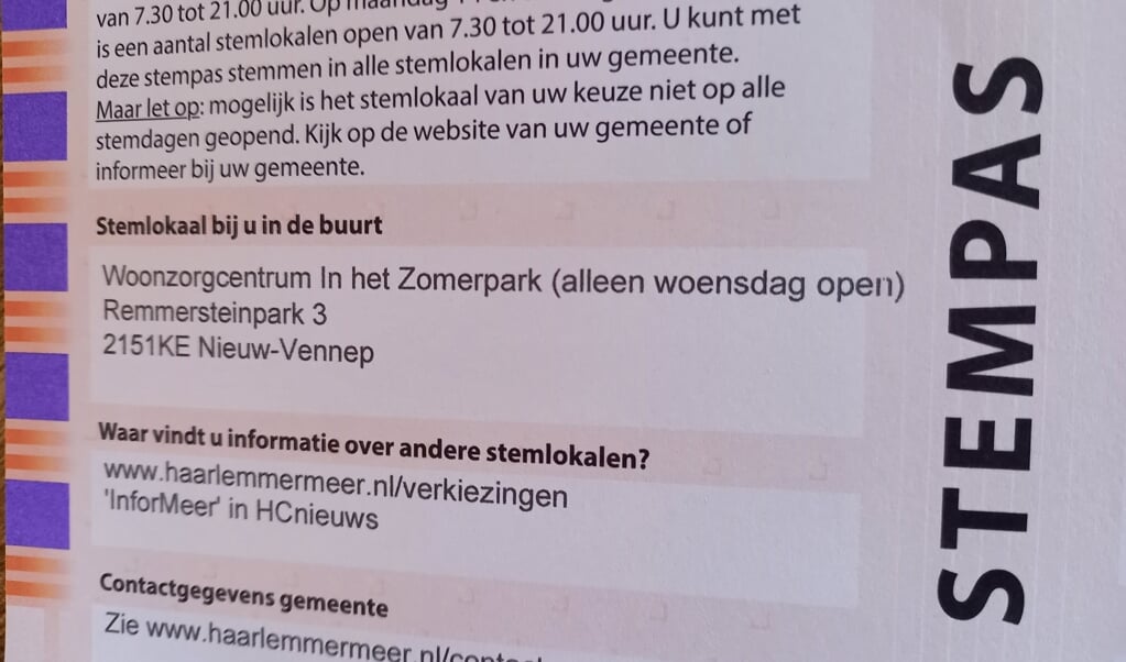 De stempas wordt in Haarlemmermeer niet altijd gebruikt. 