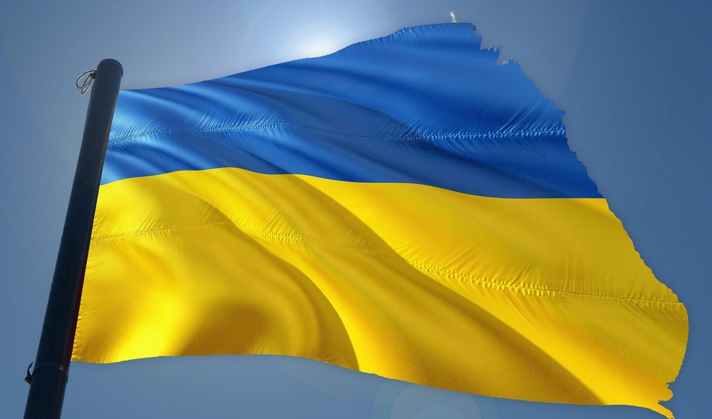 De Oekraïense vlag.