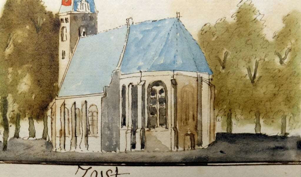 Oude kerk van Zeist, 17e eeuw, tekenaar Andries Schoemaker