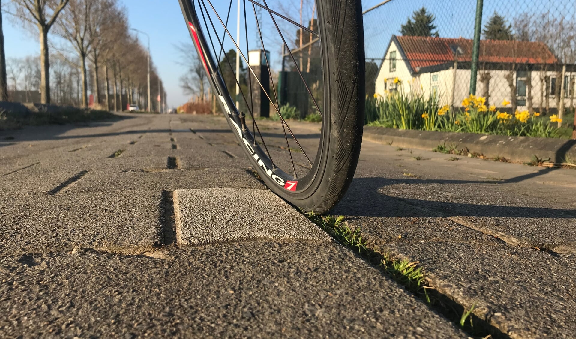 Een deel van het fietspad langs de Rijnlanderweg. 