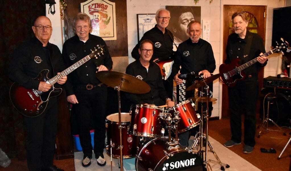 The Old Man's Pleasure Band; Vanaf links: Ben Bunnik, Jan van Zal, Arnold Hagen, Paul Kremer, Jan Roels, Thom van Veenendaal.