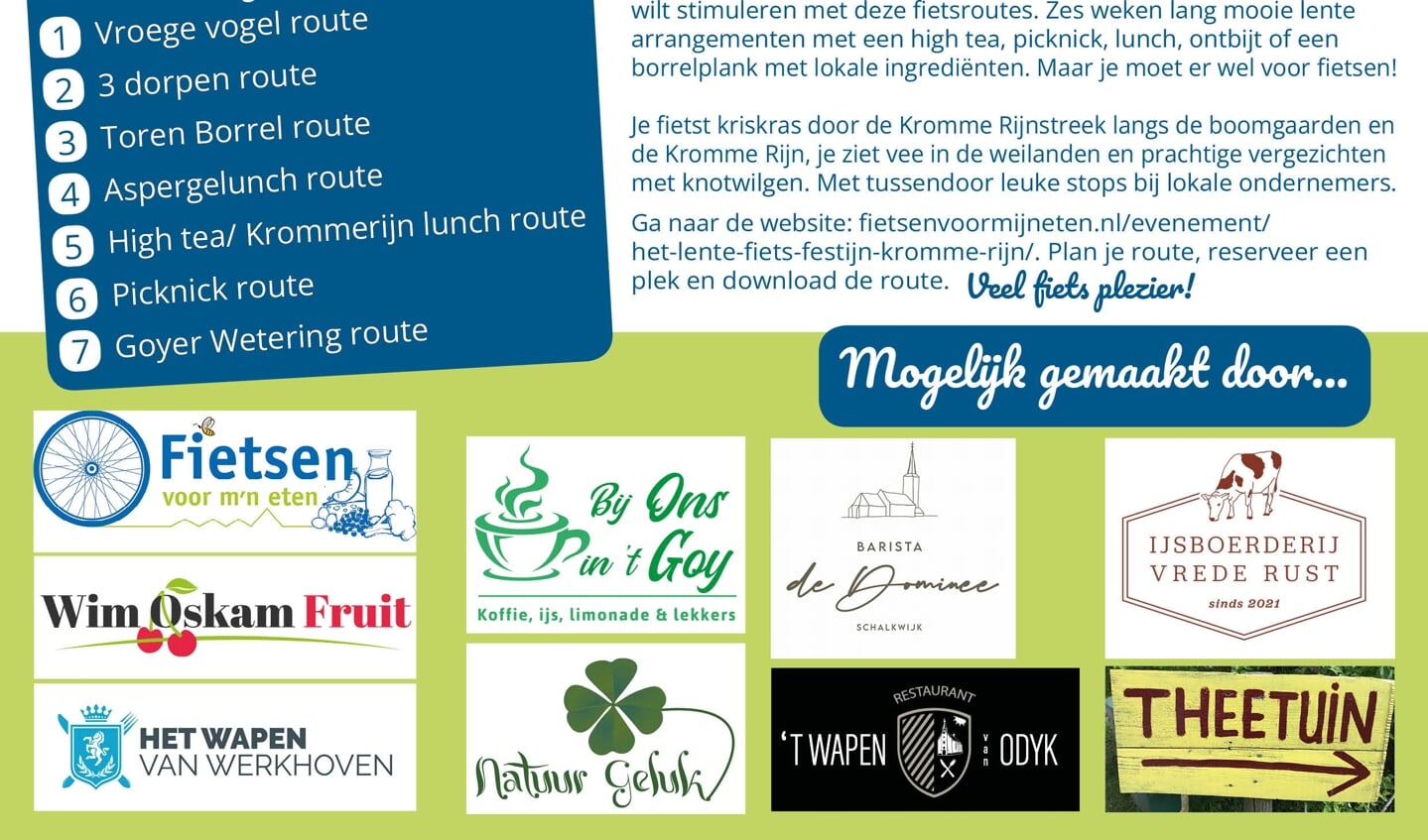 De routes van Lente Fiets Festijn