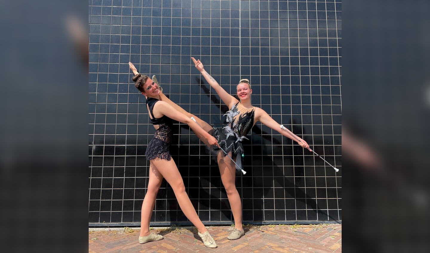 Twirlers van EMS tijdens de voorronde van het NK Twirl in Almere