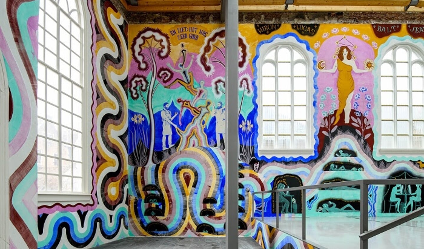 De wandschildering van Gijs Frieling in de Elleboogkerk