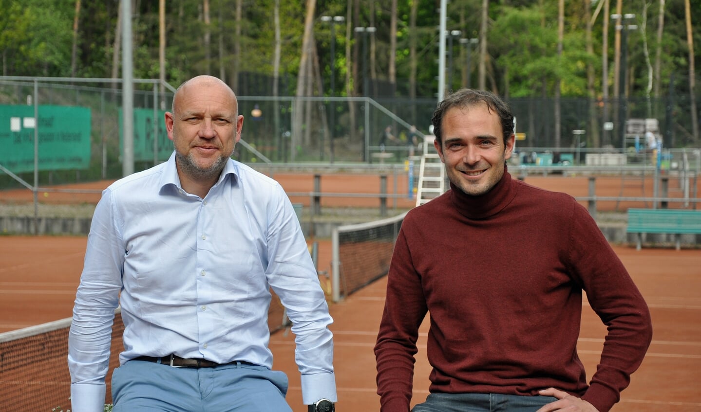 Baarnaar Rutger Oudejans (links) is sinds 2018 clubvoorzitter, Utrechter Mischa Dimitopoulos al zeven jaar hoofdtrainer in Baarn. 