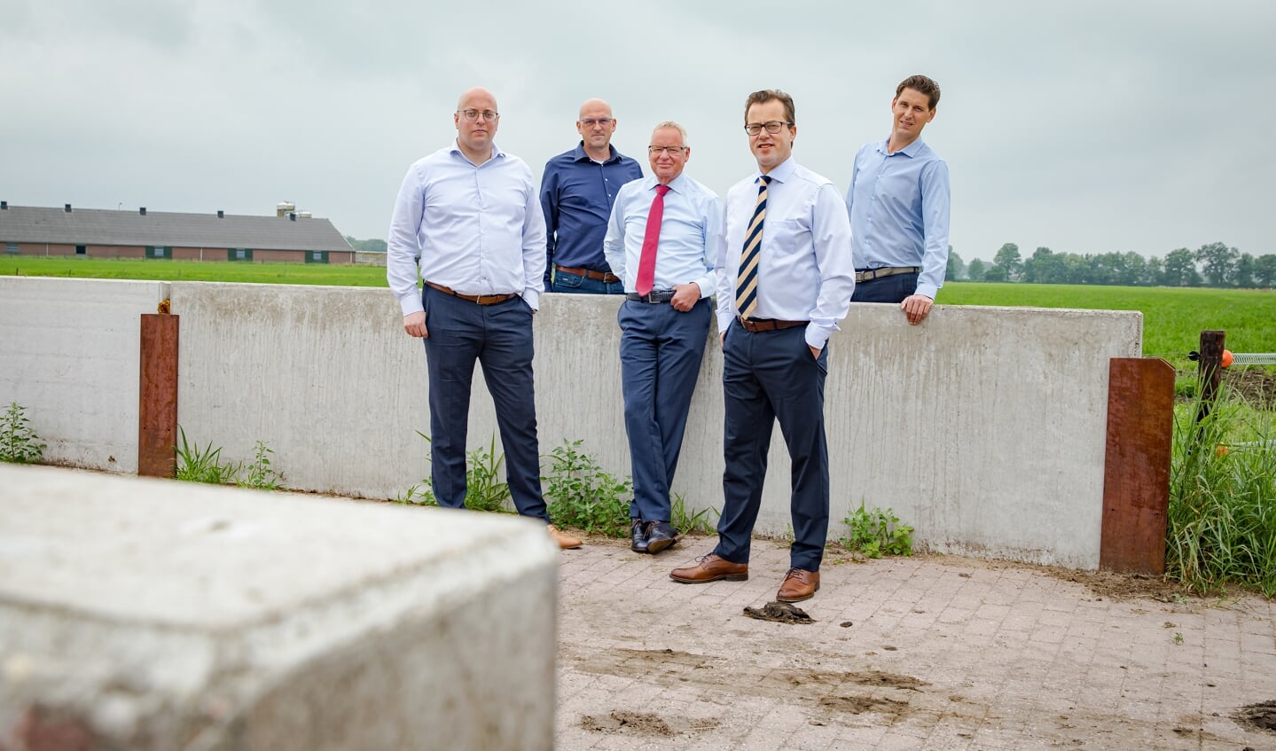 Het ODG AgroTeam. Van links naar rechts: Arjan van Donkelaar, Gerard Fennema, Jan de Groot, Gerjan Smit en Wilbert de Greef.