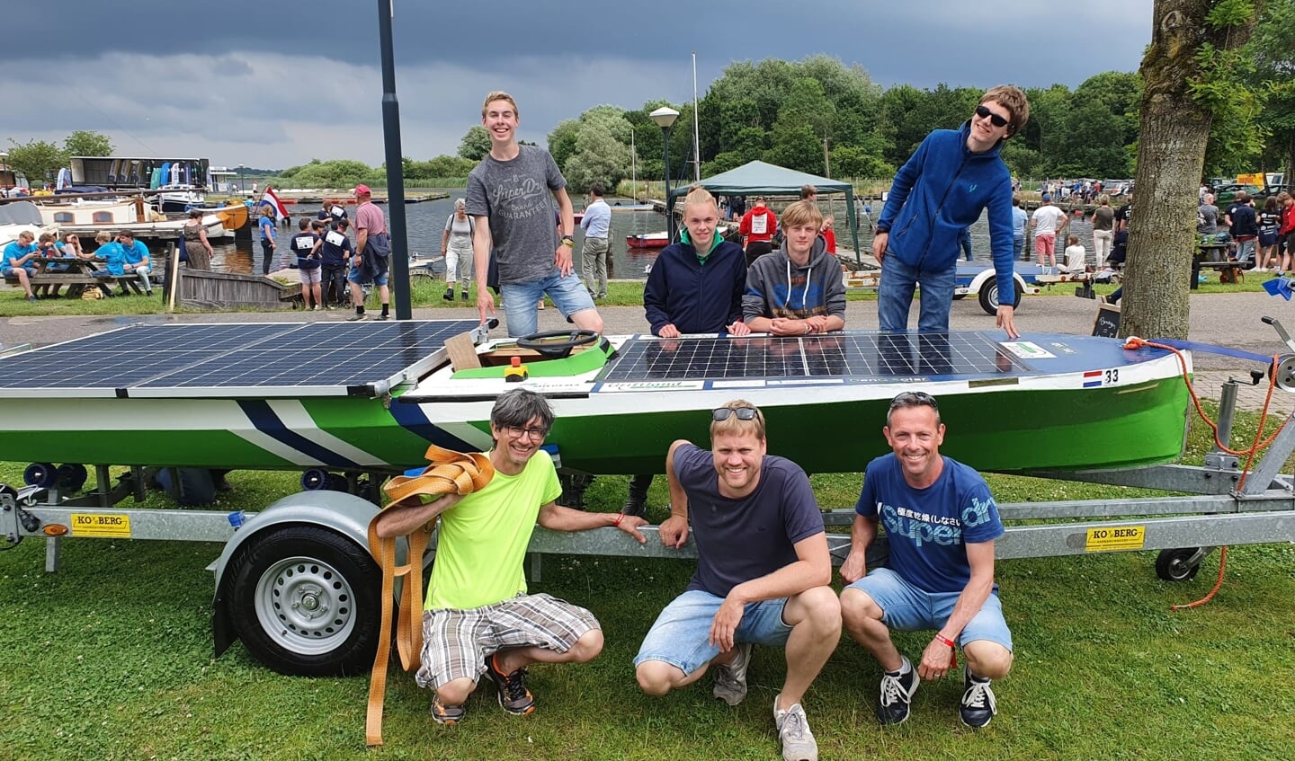 Het team De Griftvaarders afgelopen weekend tijdens de finale van de Young Solar Challenge.