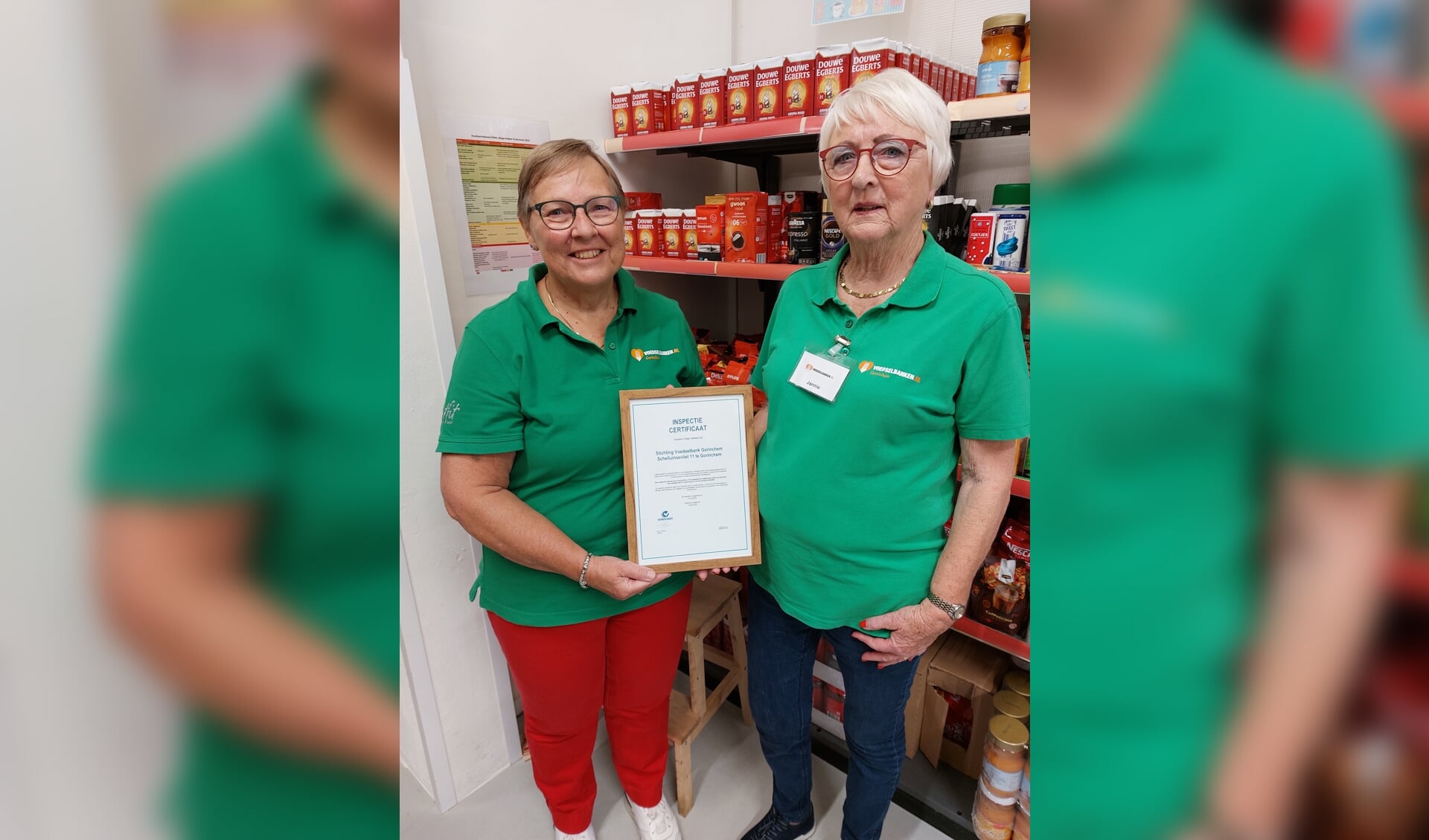 De Voedselbank Gorinchem mag dan ook het ‘GROEN’-certificaat, wat staat voor waarborging van voedselveiligheid, weer met een jaar verlengen.