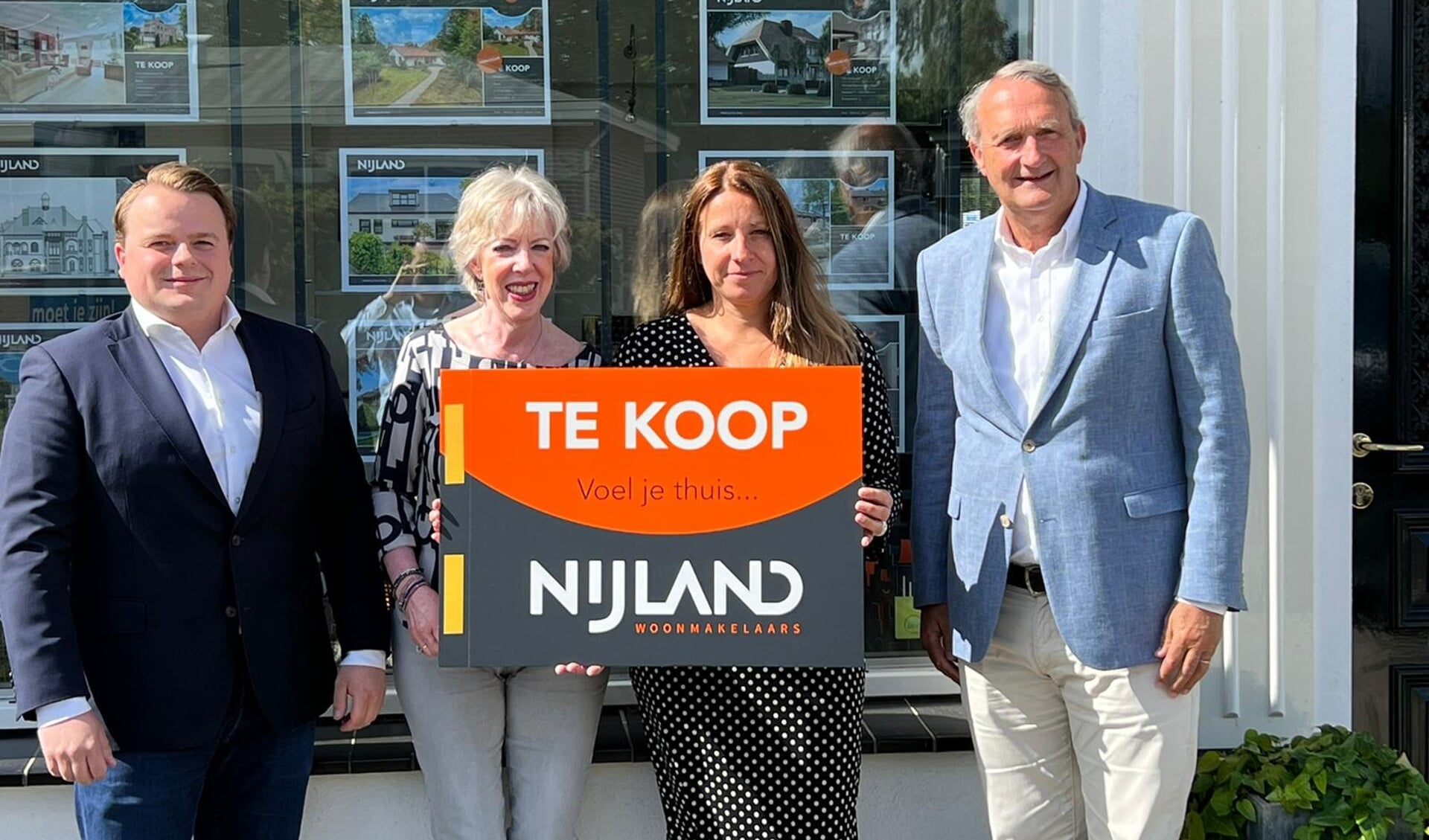 Het team van Nijland Makelaars Baarn met vlnr Jeroen Jager, Tineke Janssen, Muriël van Tuijl
en Willem Prins.