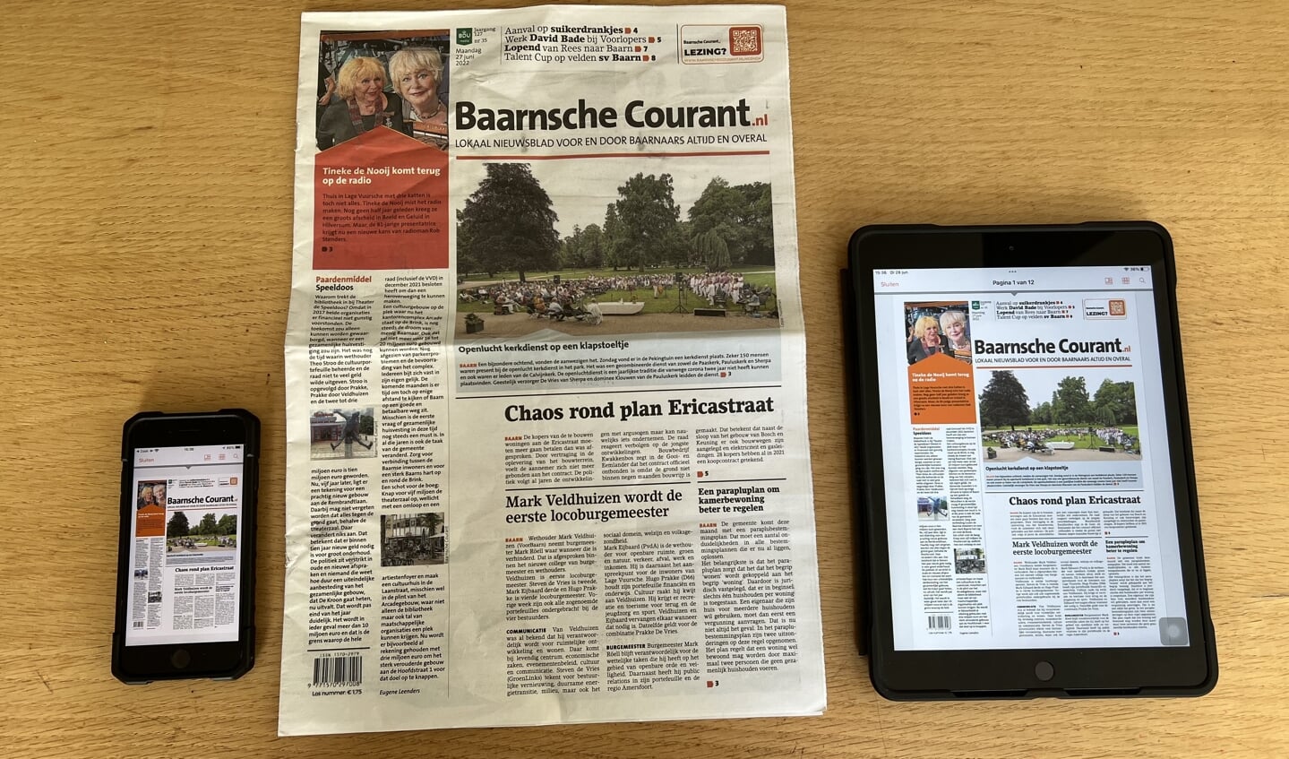De papieren krant krijgt versterking van een duidelijk leesbare digitale versie.