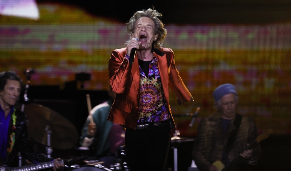 Zanger Mick Jagger van The Rolling Stones tijdens het concert op 1 juni in Madrid.