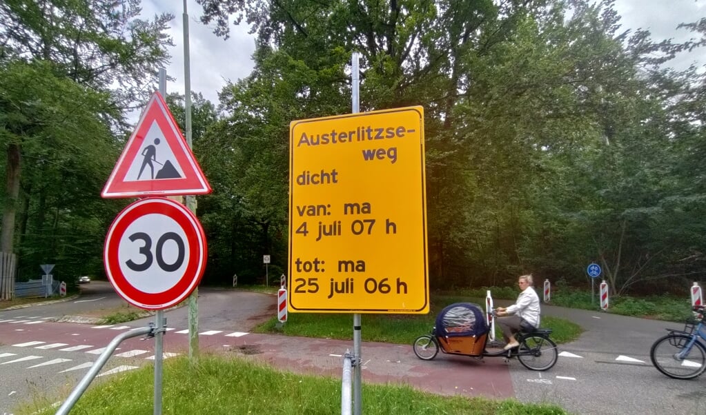 De Austerlitzweg is dicht van 4 tot en met 25 juli.