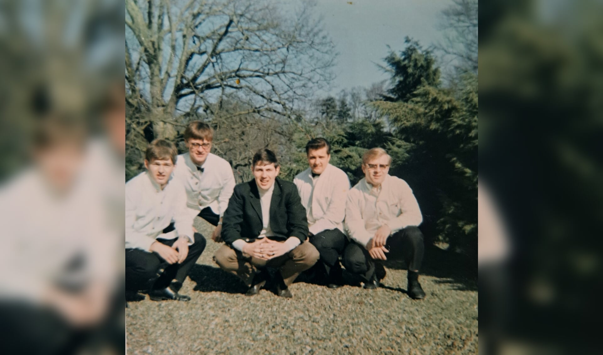 Foto uit 1969. V.l.n.r. Jacques Ketting, Ab v.d. Broek, Jan Mulder (zwaait hier af), Cees Mulder en Hans Doresteijn