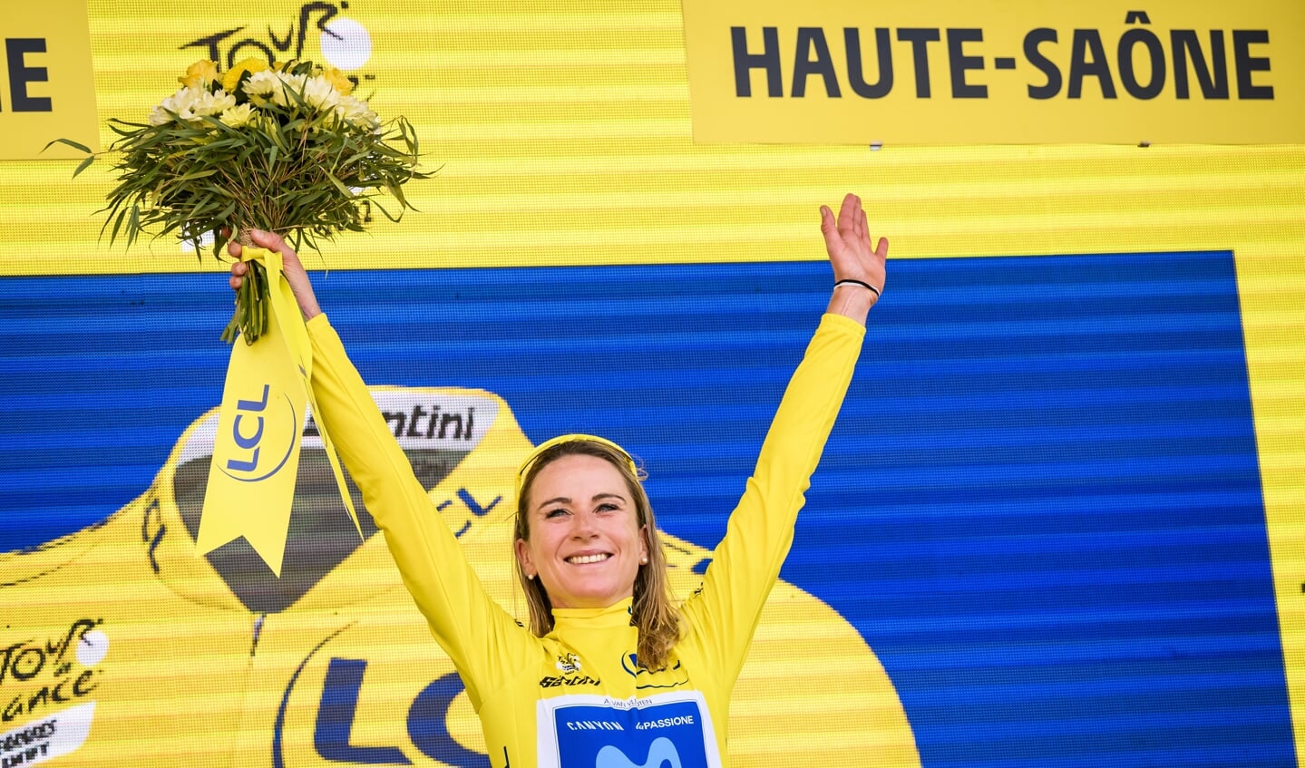 Annemiek van Vleuten uit Wageningen vierde afgelopen zomer haar eindoverwinning in de Tour de Femmes.