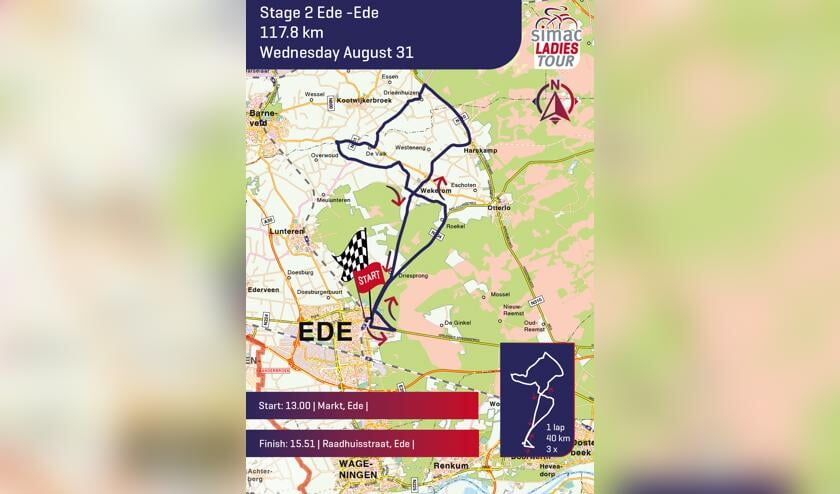 De route van de tweede etappe.