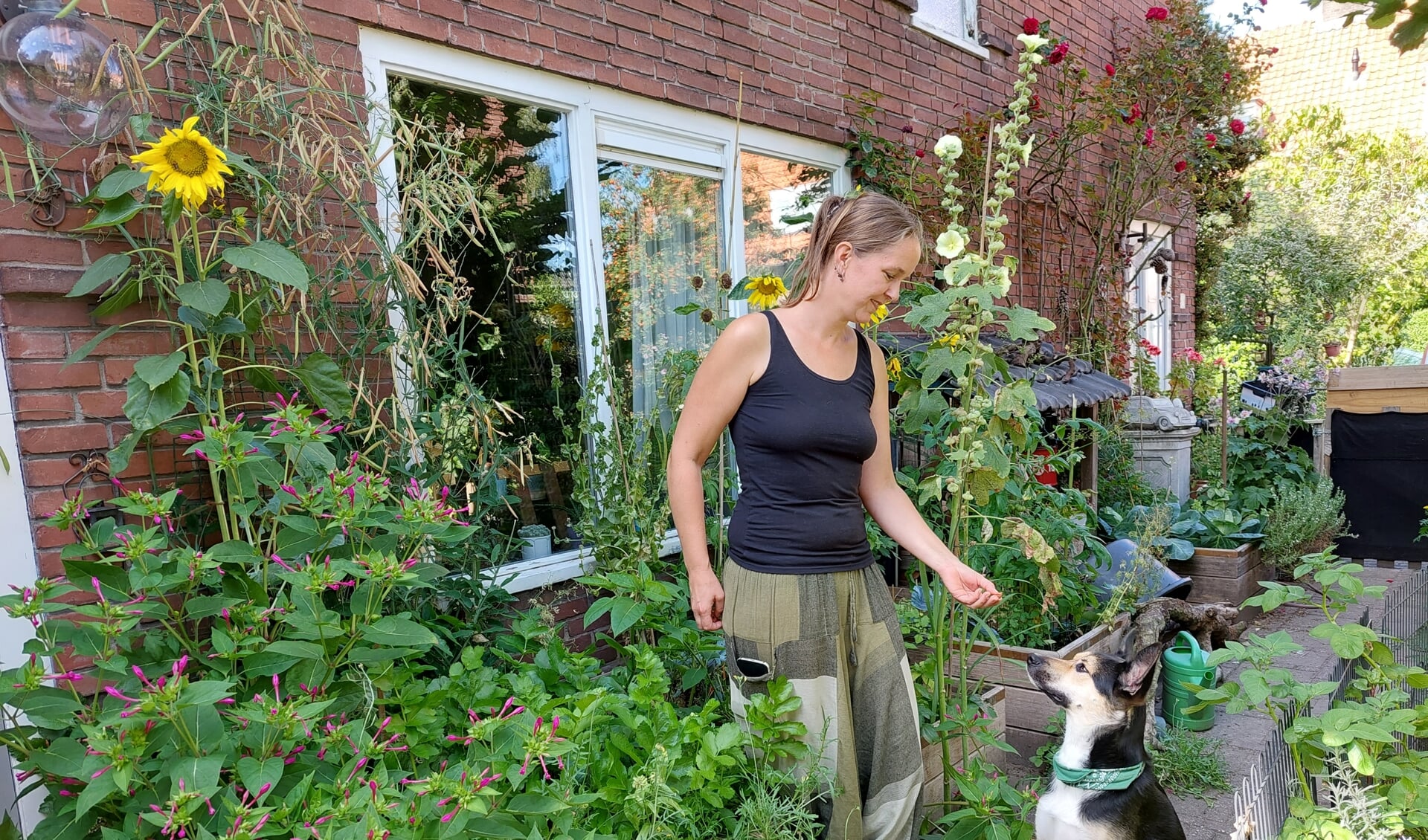 Petra Ferdinandus - hier met haar eigen hond - is oprichter van de Dierenvoedselbank Zeist.