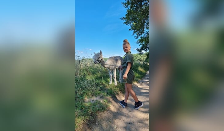 Op deze prachtige zomerdag laat Amy, Berry brugvrees uit in het Luntersebos.