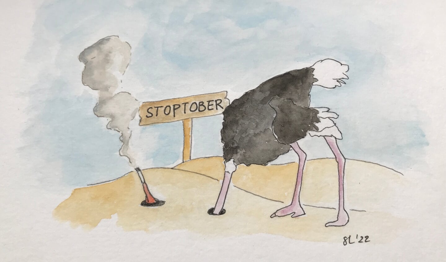 Steek je kop niet in het zand als het om roken gaat.