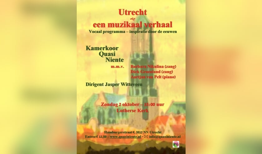 Optreden Quasi Niente - 2 oktober Lutherse kerk Utrecht 