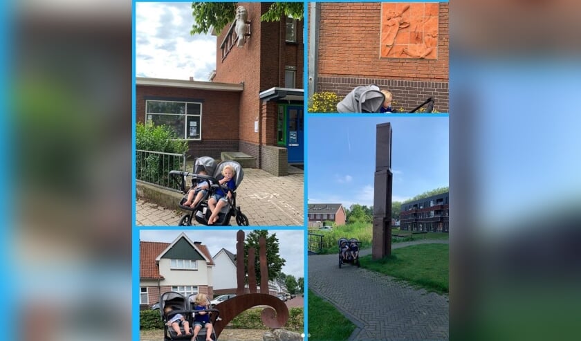 Wandelen langs de beelden in de Lingewijk met Maxim en Owen