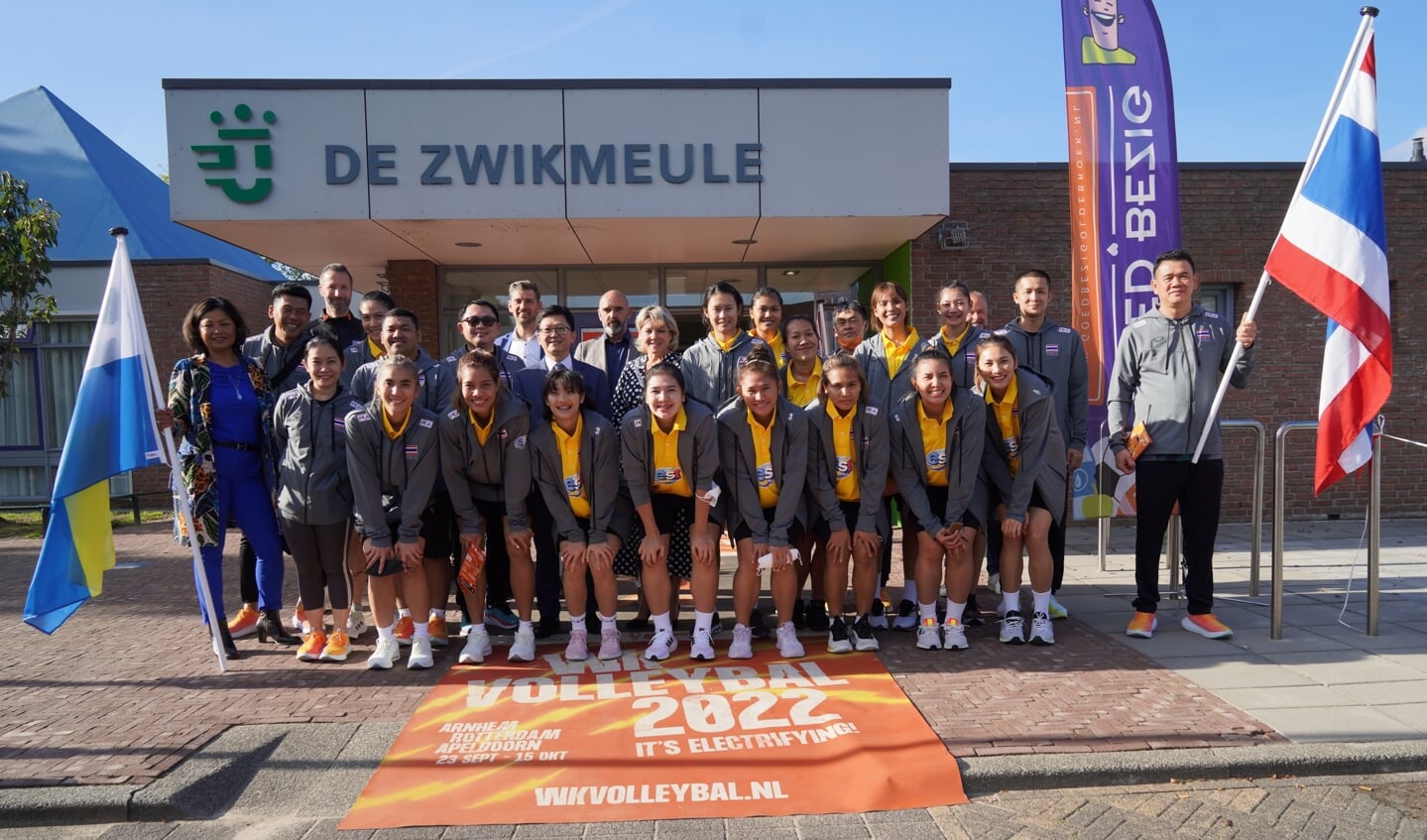 Het Thaise Dames team Volleybal. Foto: Jack Aalderink.